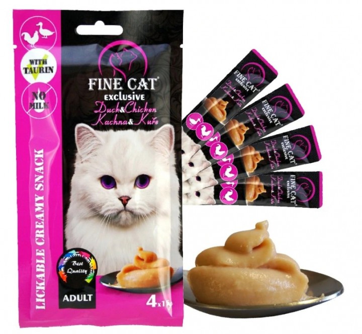 Ласощі-паста для кота Fine Cat  Качка, 4шт/15г